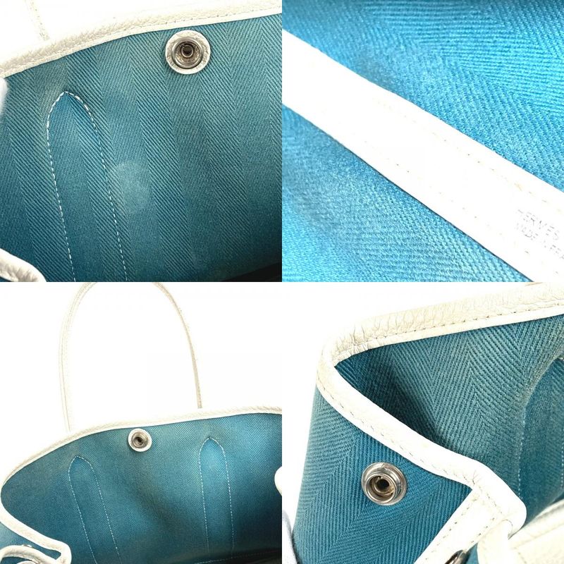 Hermes Tote Garden Party TPM Garden Party TPM Toile Officier/leather Blue