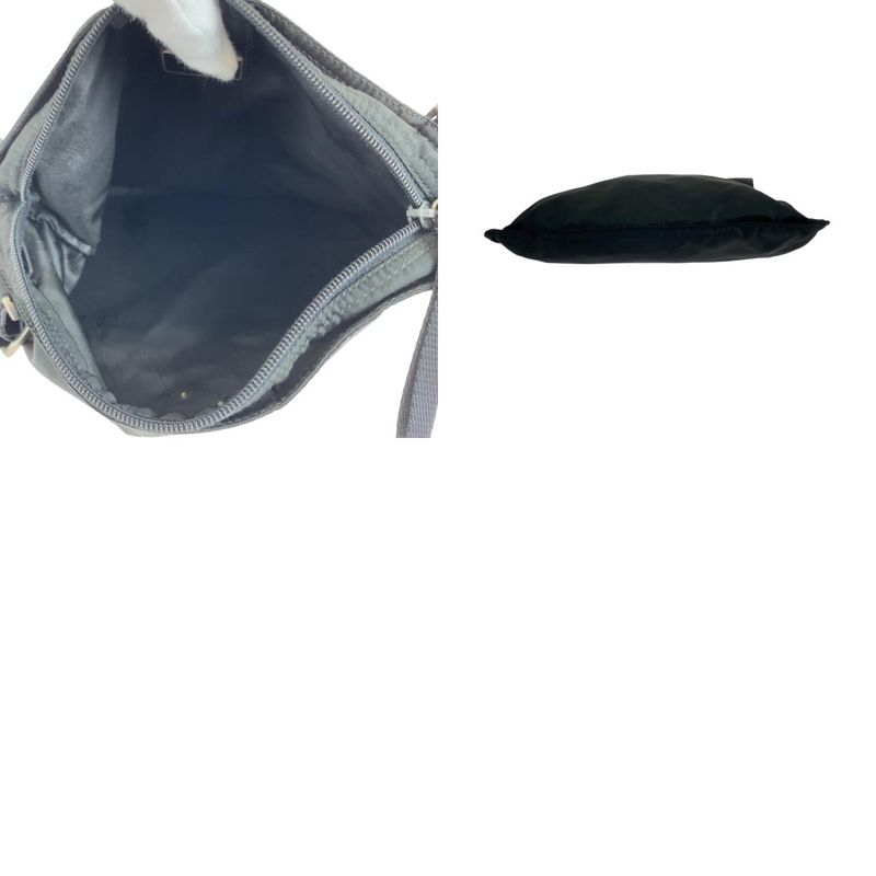 Prada Tessuto Triangle Logo Plate Black Silver Hardware Nylon Shoulder Bag