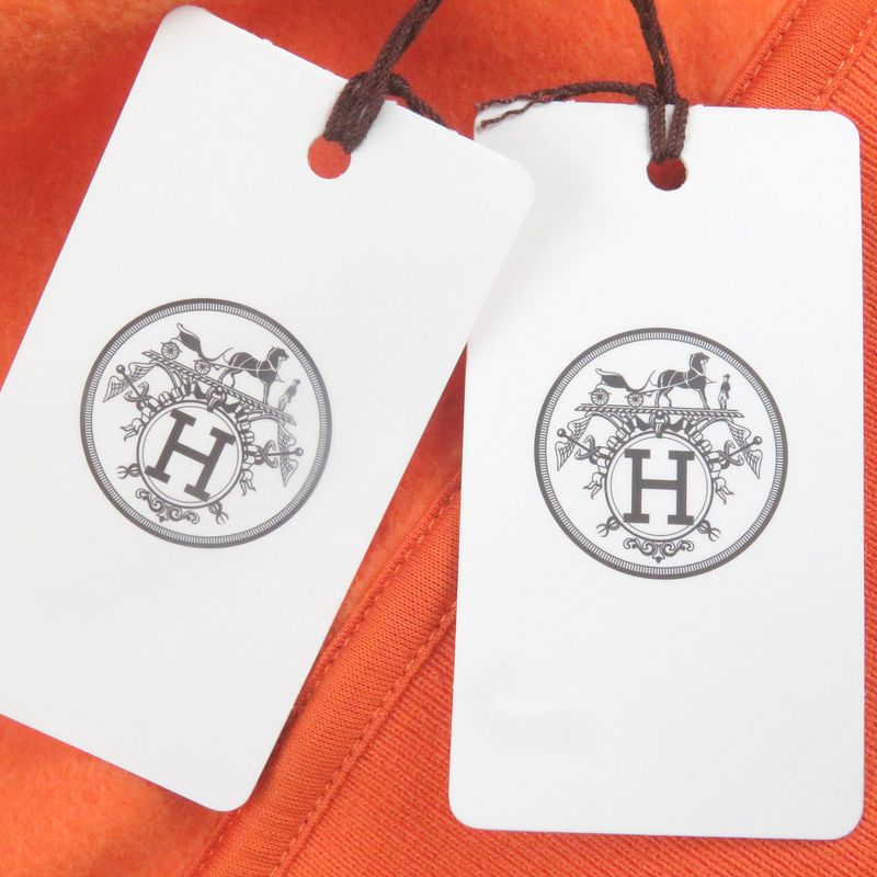 Hermes 2021 H Logo Embroidery Serie Button Blouson Jacket Stadium Jacket Orange