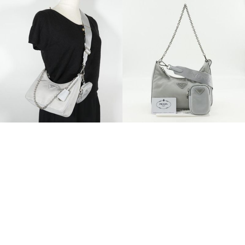 Prada Re-edition 2005 2WAY 1bh204 Nylon Fiordaliso Gray Women Shoulder Bag