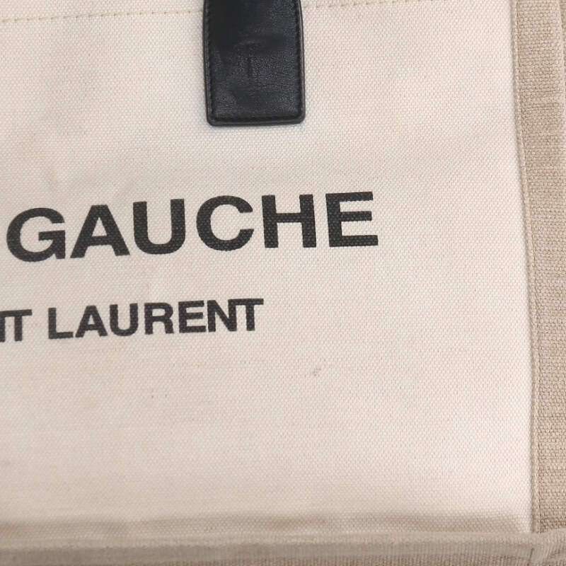 Saint Laurent Paris RIVE Gauche Rive Gauche 617481 Logo Print Canvas Tote Bag