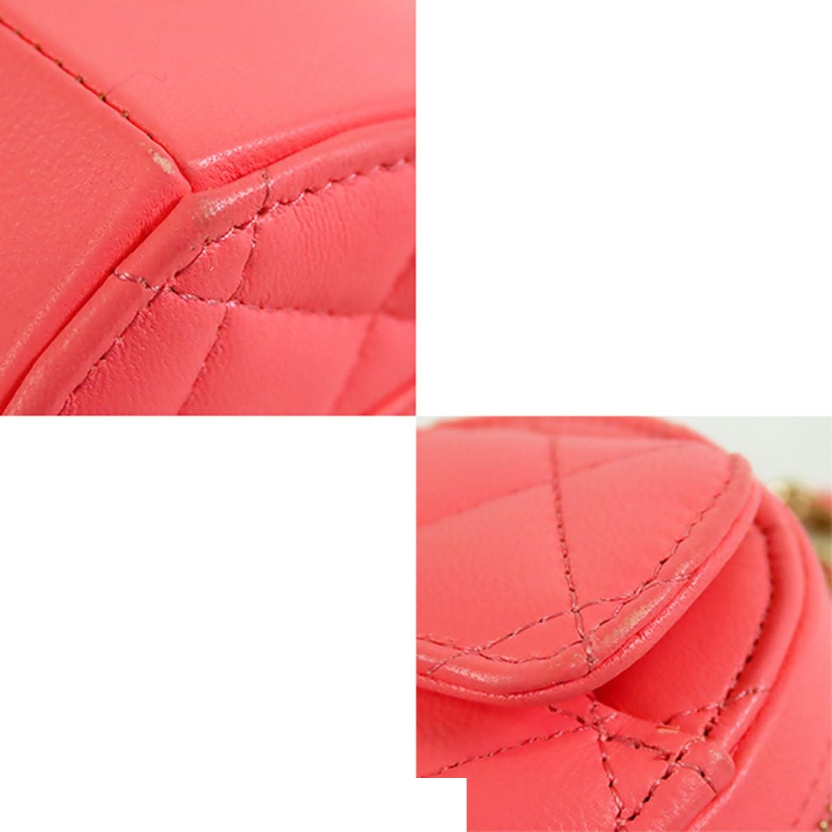 Chanel Heart Chain Pink Gold Lambskin Quilted Stitch Shoulder Bag — view 8