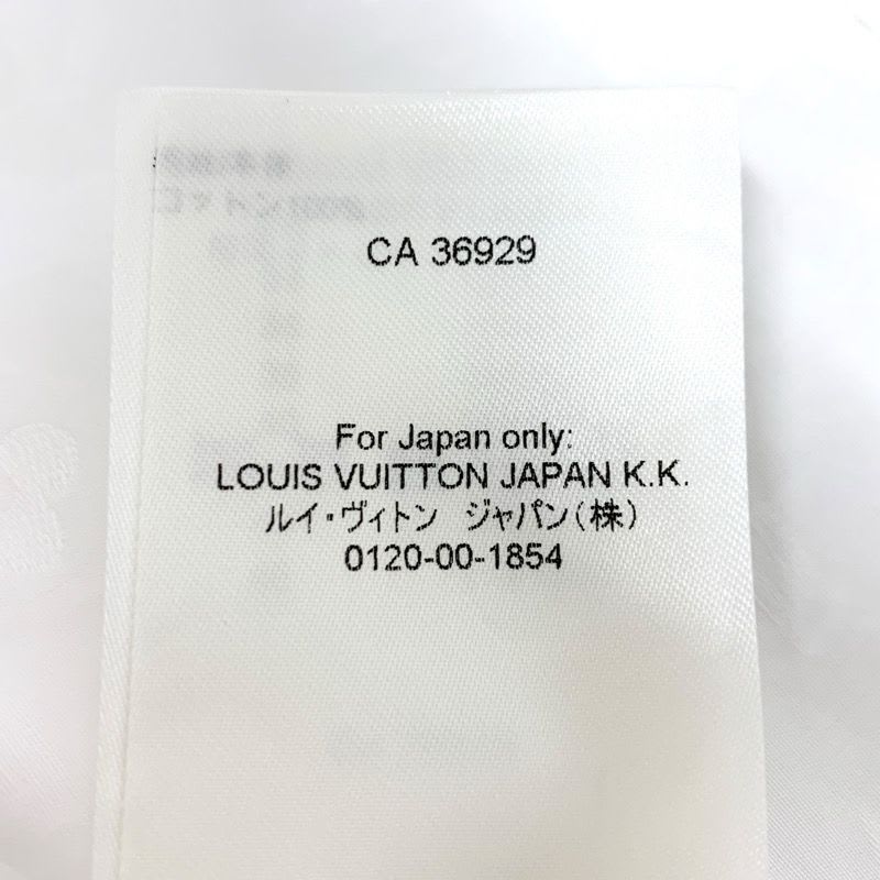 Louis Vuitton Top Cotton White Gold Shirt Blouse Monogram Short Sleeve