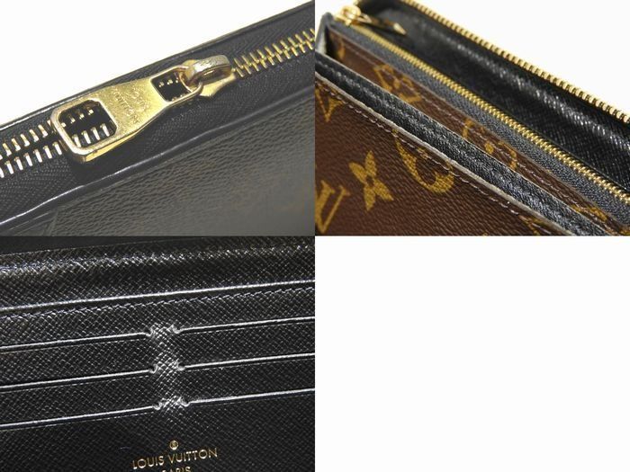 Louis Vuitton Zippy Wallet Long Wallet M61855 Monogram Retiro Noir Black Men's