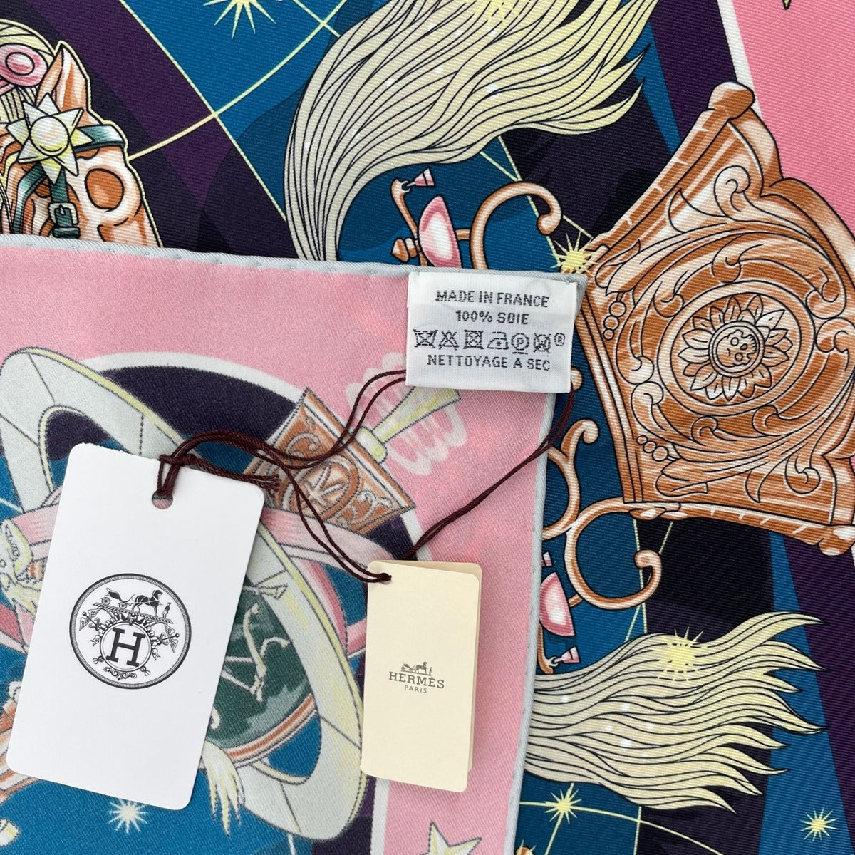 Hermes Scarf 100% Silk Carre 70 Chorus Stellarum Blue — view 10