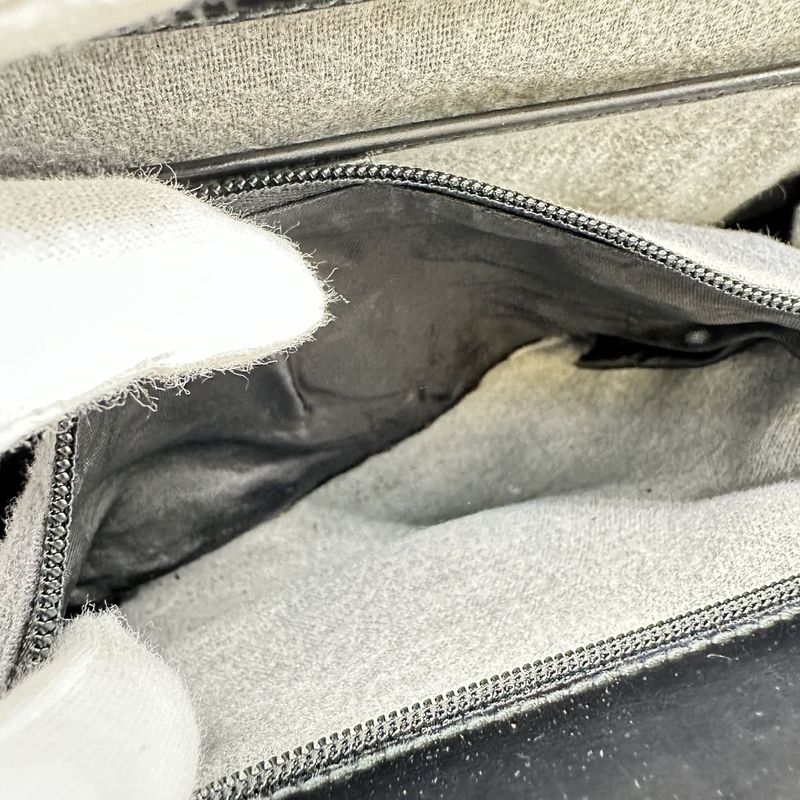 Gucci 000-781 Handbag Black Leather Bamboo Women Men Vintage Fashion Gift