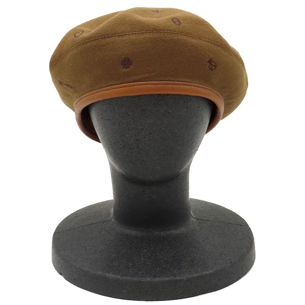 Hermes Beret Saint Honore Cashmere Brown 58 Brown Piping