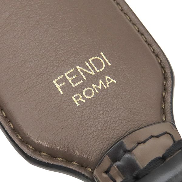 Fendi Shoulder Strap You Mini Calf Brown and Black Gold Hardware Brown Zucca
