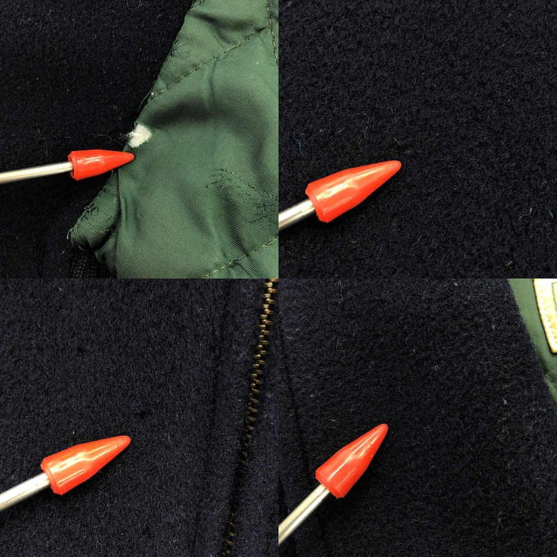 Gucci | 80s Vintage Wool Elbow Patch Zip Up Jacket | 50 | Navy | Men's