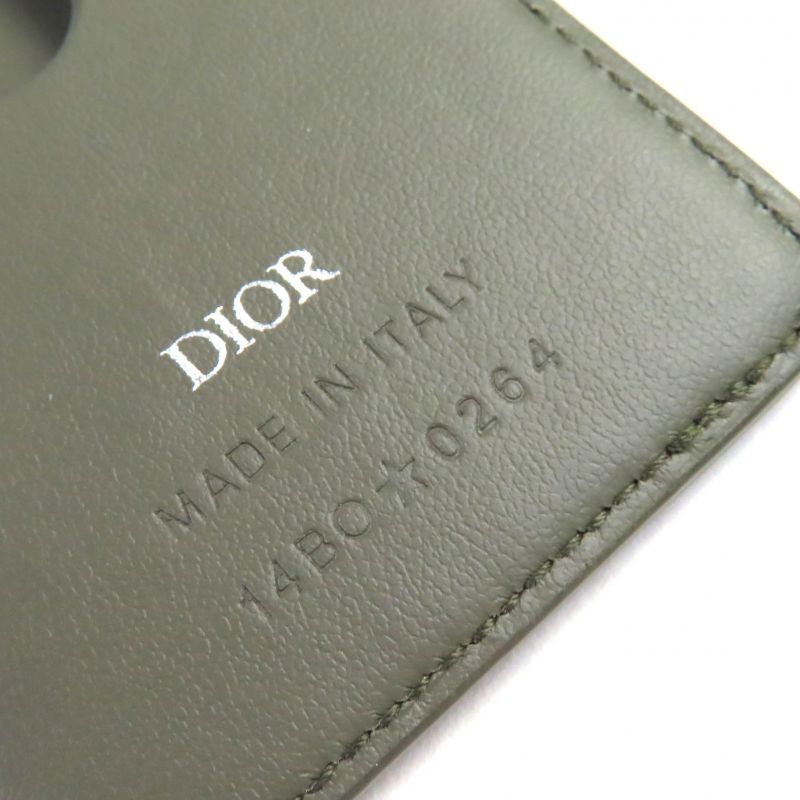 DIOR Christian DIOR 2adch168flg Saddle Logo Magnet Gravity Leather Card Holder Card Case