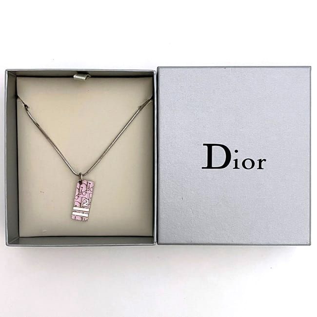 Christian Dior Logo Necklace Ec21018 Silver