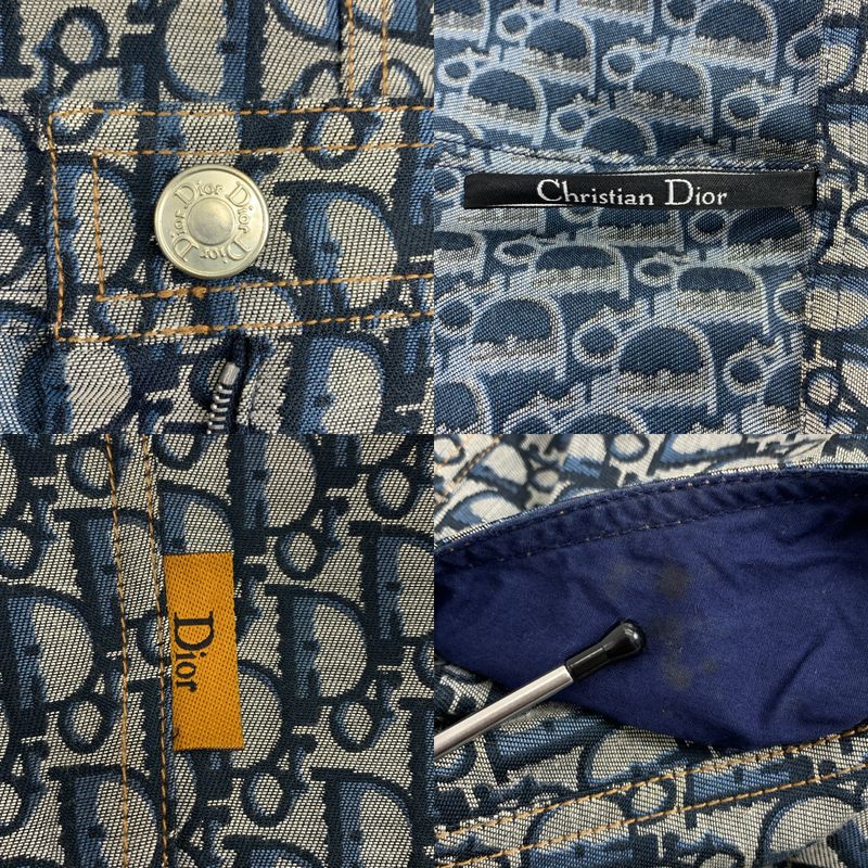 Christian DIOR | Total Pattern Oblique Jacquard Logo Button Back Slit Skirt |