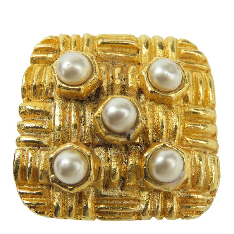 Chanel Earrings Metal Gold Plated Accessories Ladies Women Chanel