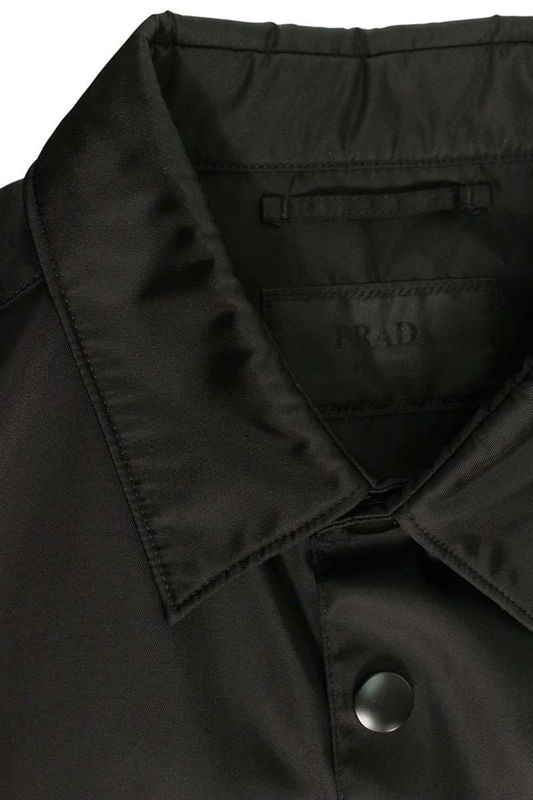 Prada Sc514 Re-nylon Logo Plate Nylon Long Sleeve Shirt Men's L