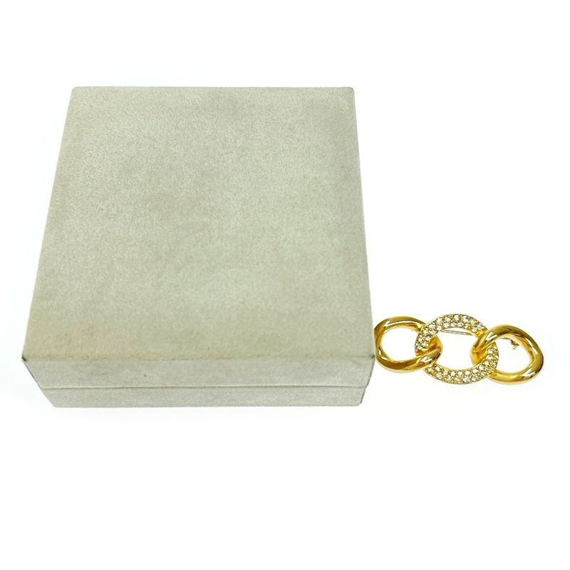 Christian Dior GP Rhinestone Brooch Ladies 307389 Brooch with Box