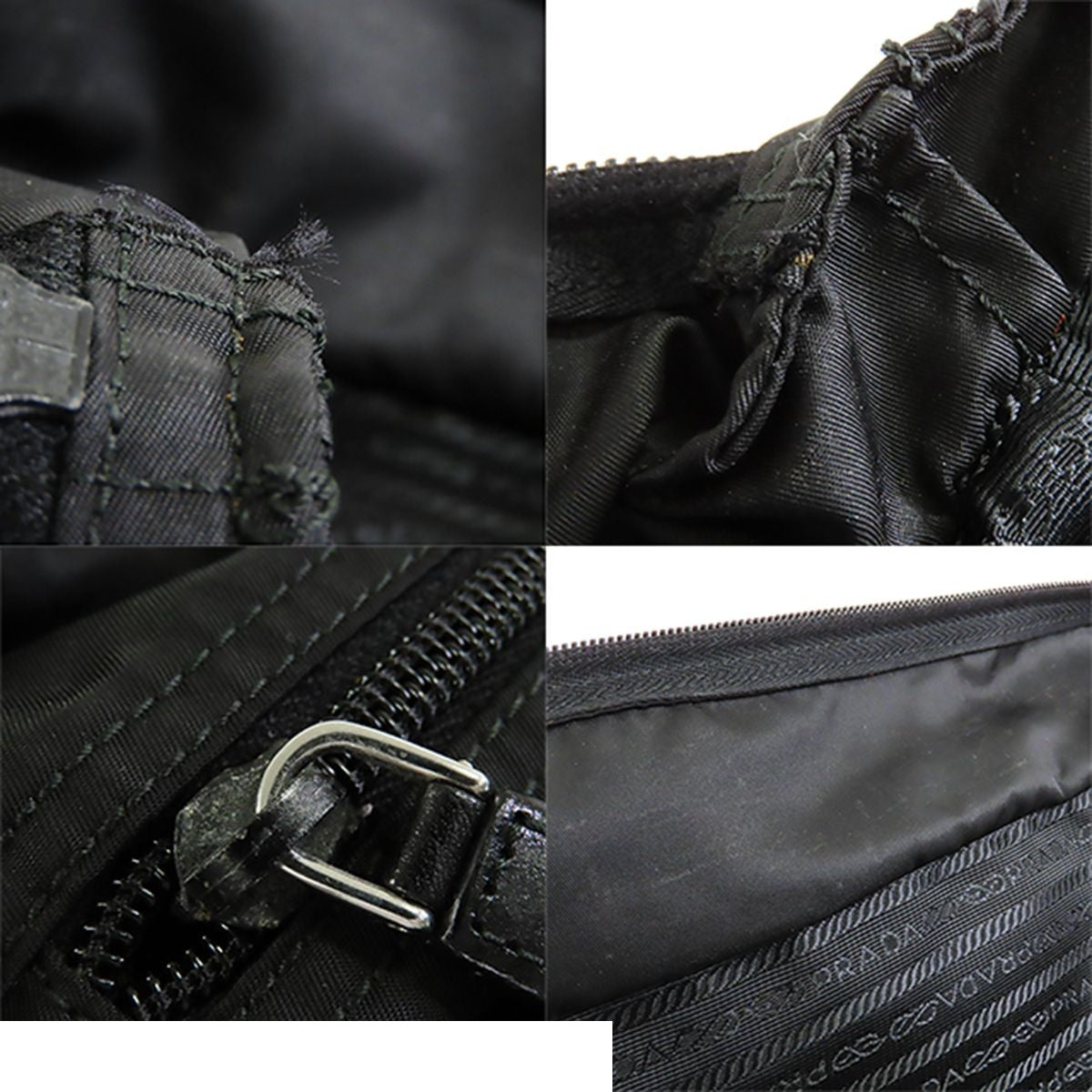 Prada Tote Bag Black Tessuto Calfskin — view 8