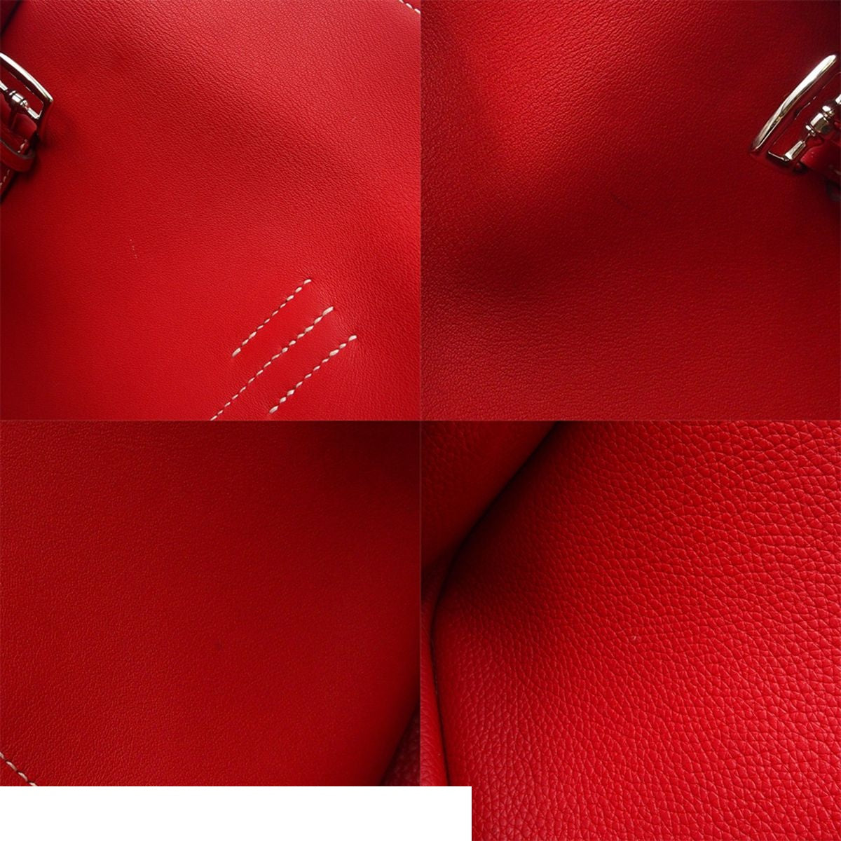 Hermes Halzan 31 Rouge Cazac Silver Taurillon Clemence 2-Way Shoulder Bag — view 8