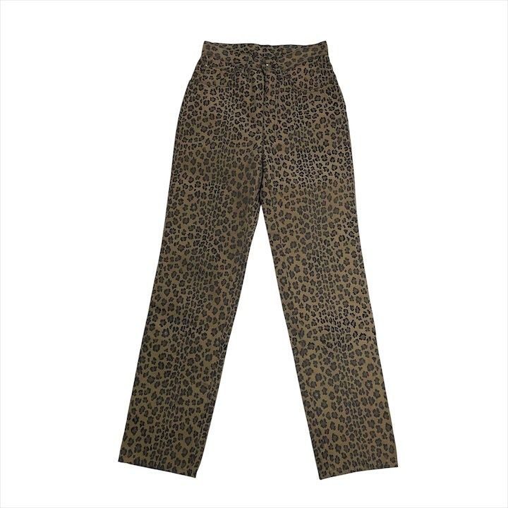 Fendi Leopard All Over Pattern Cotton Casual Pants Brown
