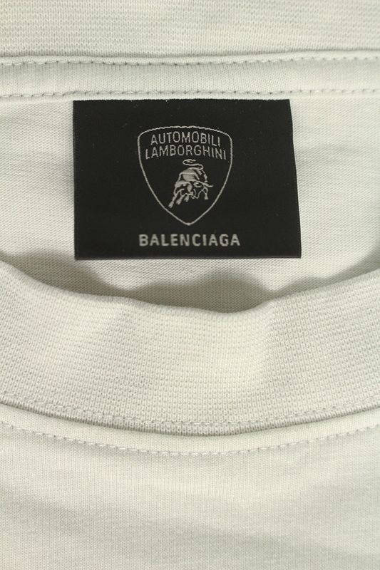 Balenciaga 25AW 835839 Tsvp9 Lamborghini Logo Print Long Sleeve Cut And Sewn