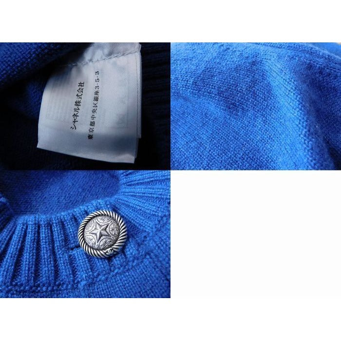 Chanel Cashmere CC Logo Star Button Knit Cardigan 36 Blue — view 6