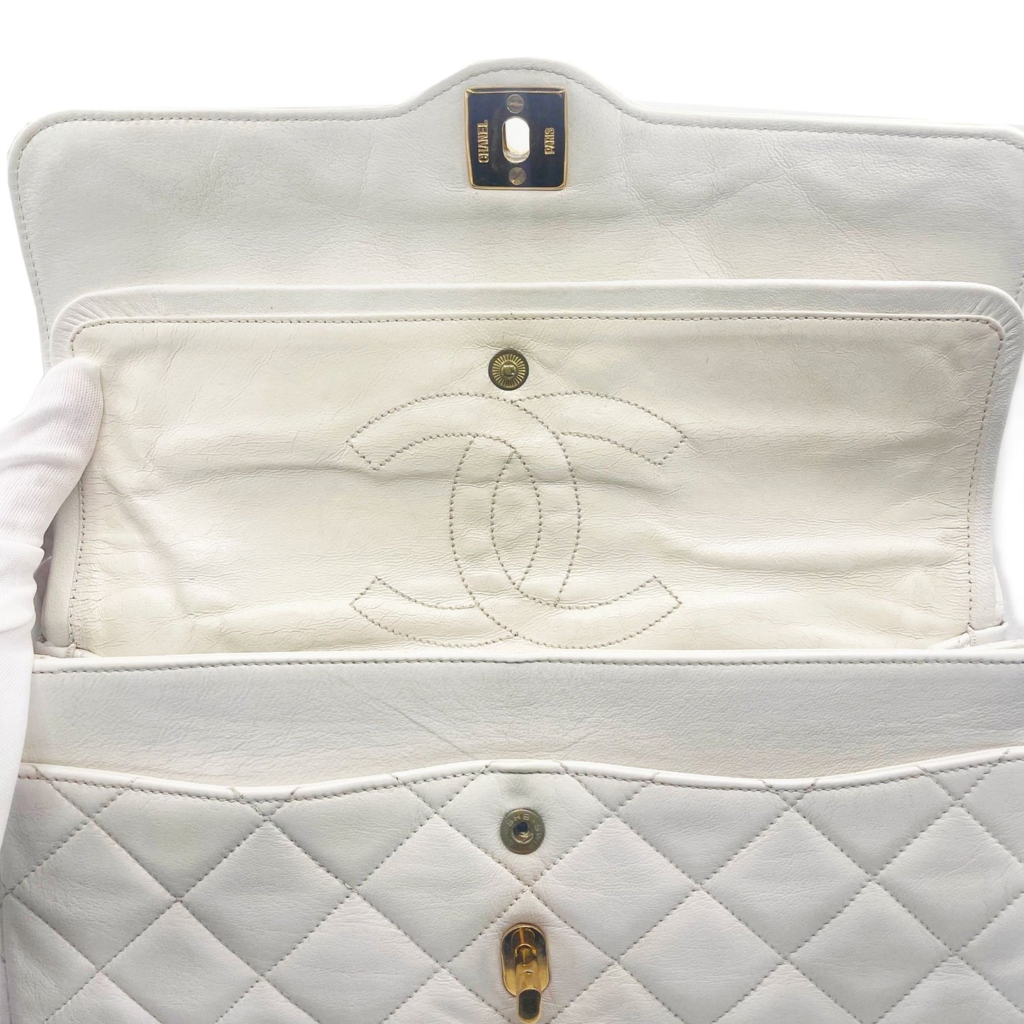 CHANEL CC 24K Paris Limited Double Flap Bag Lambskin Matelasse Chain