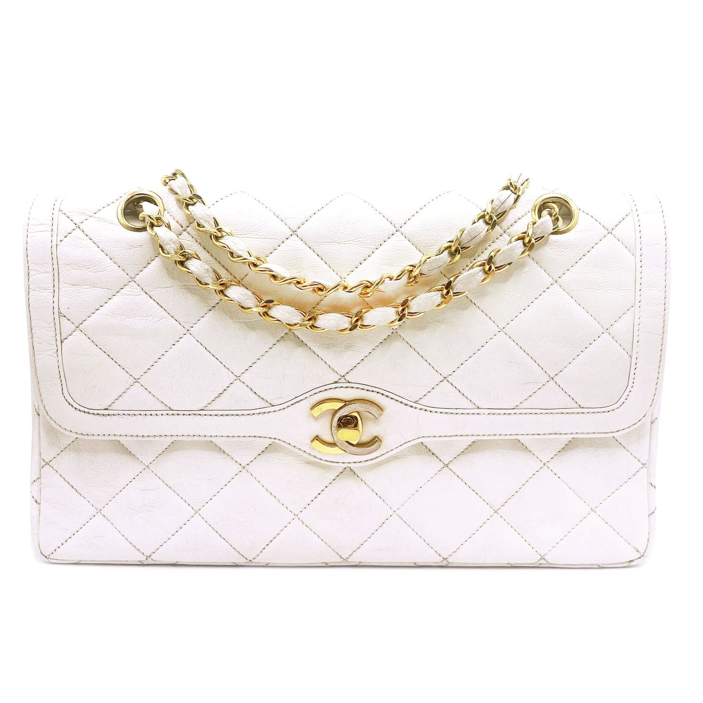 CHANEL CC 24K Paris Limited Double Flap Bag Lambskin Matelasse Chain