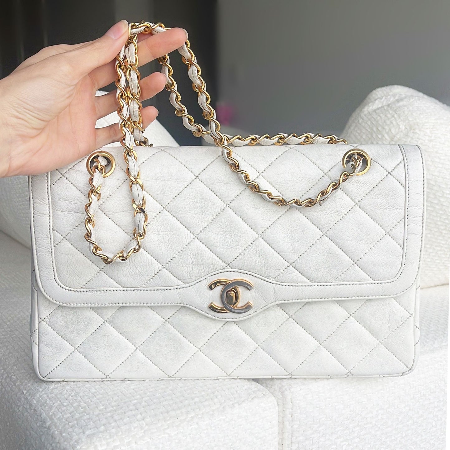 CHANEL CC 24K Paris Limited Double Flap Bag Lambskin Matelasse Chain