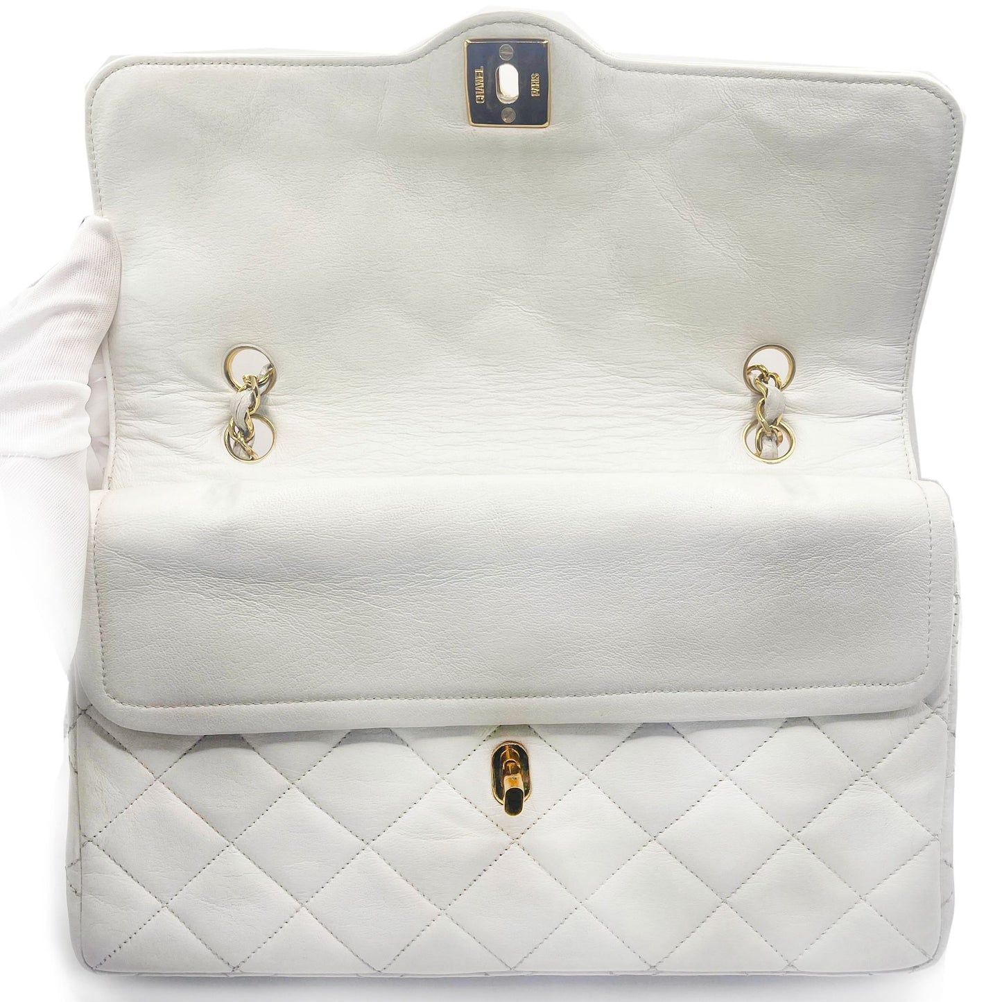 CHANEL CC 24K Paris Limited Double Flap Bag Lambskin Matelasse Chain