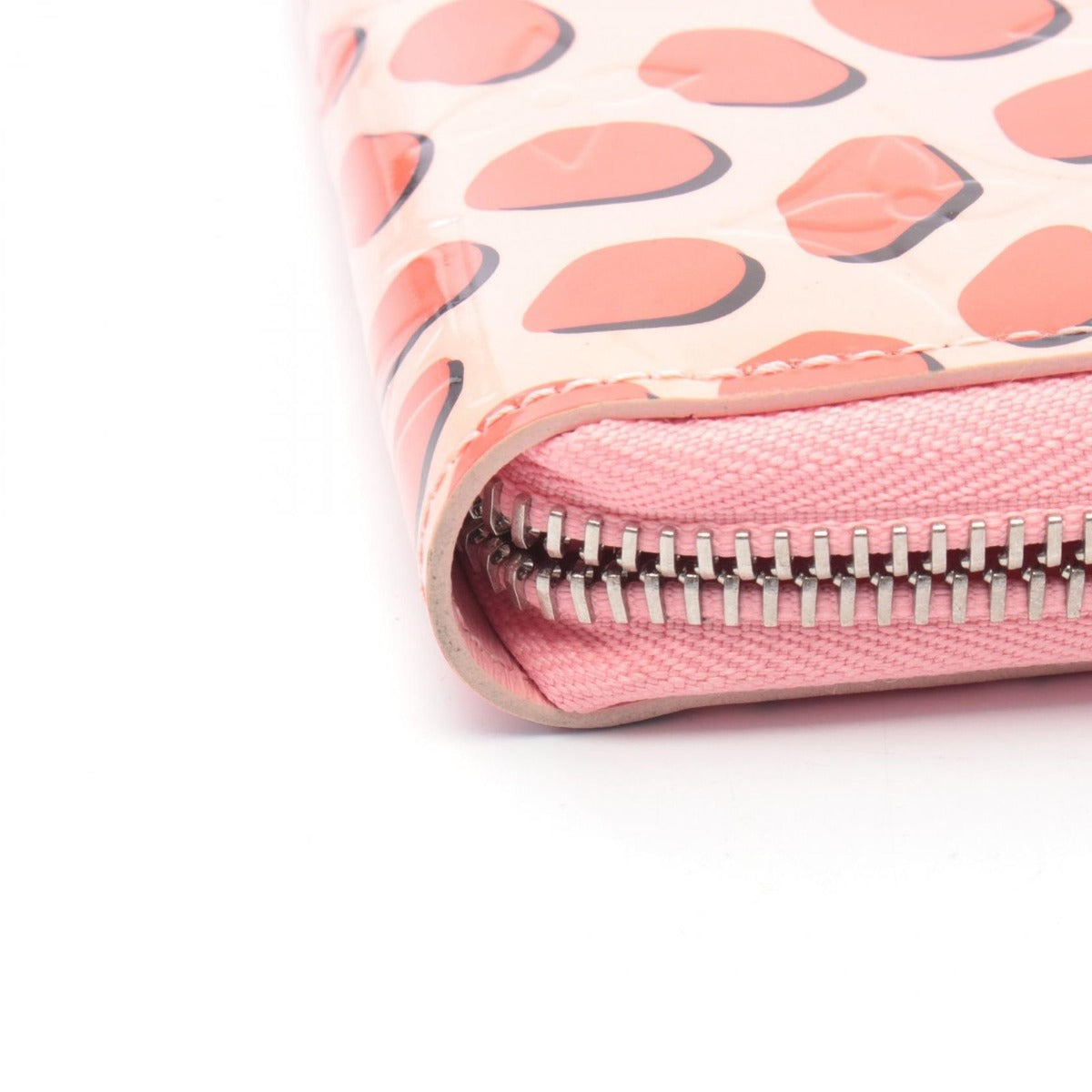 Louis Vuitton Round Wallet Zippy Sugar Pink Poppy Leather Red Black — view 7