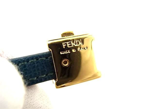 Fendi Leather Necklace Choker Accessory Women's Green Au7755