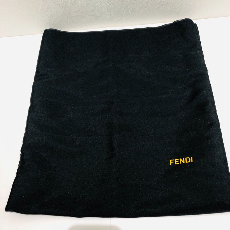Fendi Mini Handbag 8bn105 Zucca Pattern Pouch Brown Canvas Xleather Ladies
