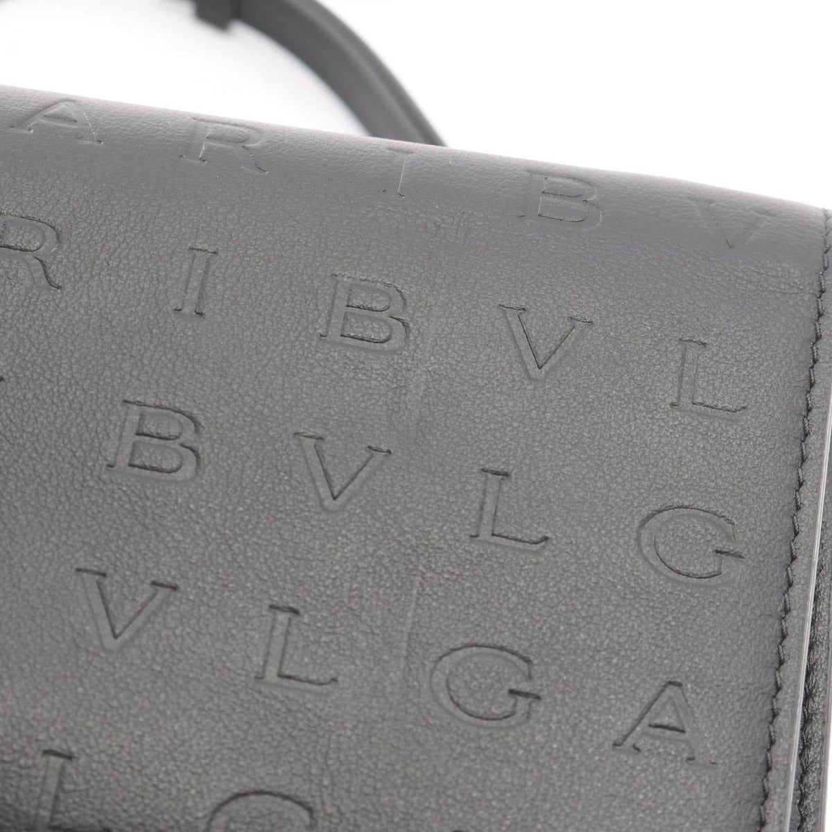 Bvlgari Shoulder Bag Infinitum Black Leather Logo Chain Wallet — view 8