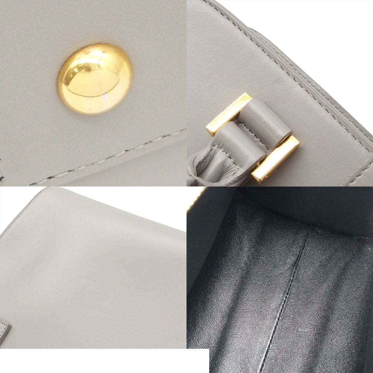 Saint Laurent Baby Cabas Gray Leather 2-Way Shoulder Bag — view 8