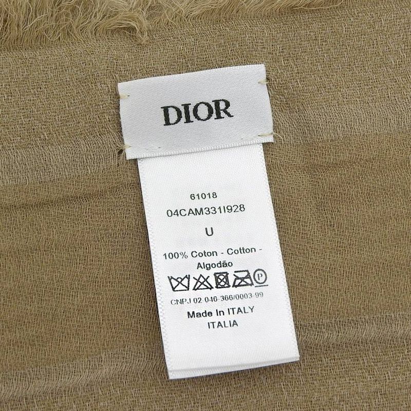 Tagged Christian Dior Item 2020 100% Cotton Logo Embroidery Shawl Long Scarf