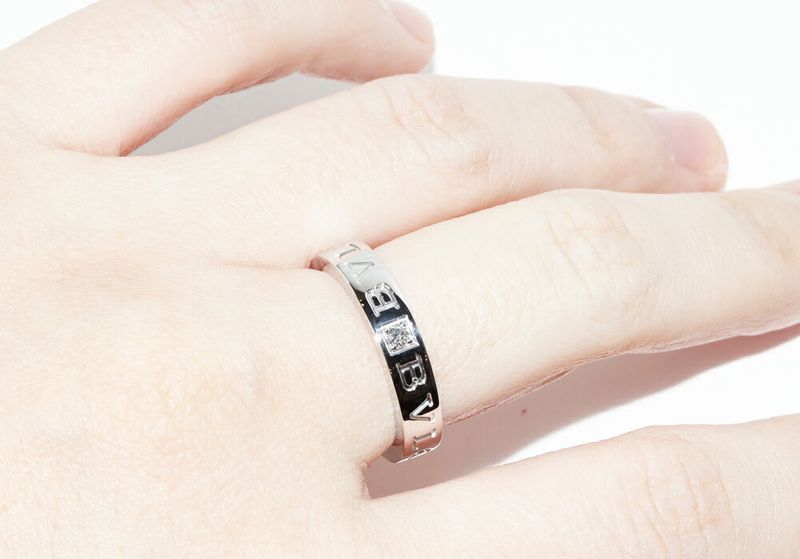 Bulgari Ring 18K White Gold Diamond 1p(004ct) Bzero1 Ring Bulgari Double Logo