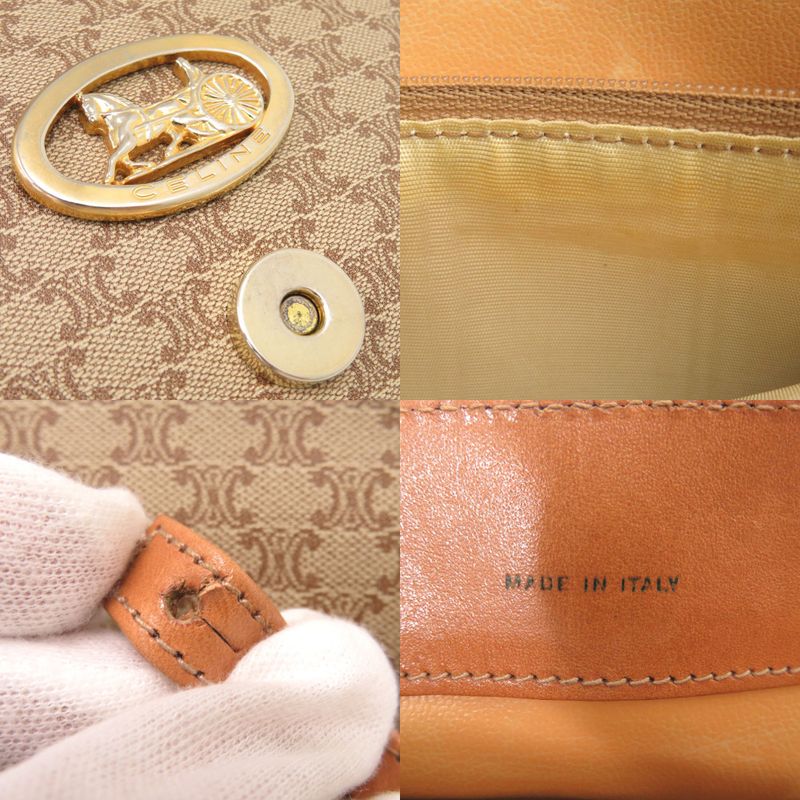 Celine Macadam Pvc/leather Beige Shoulder Bag 0023 Celine