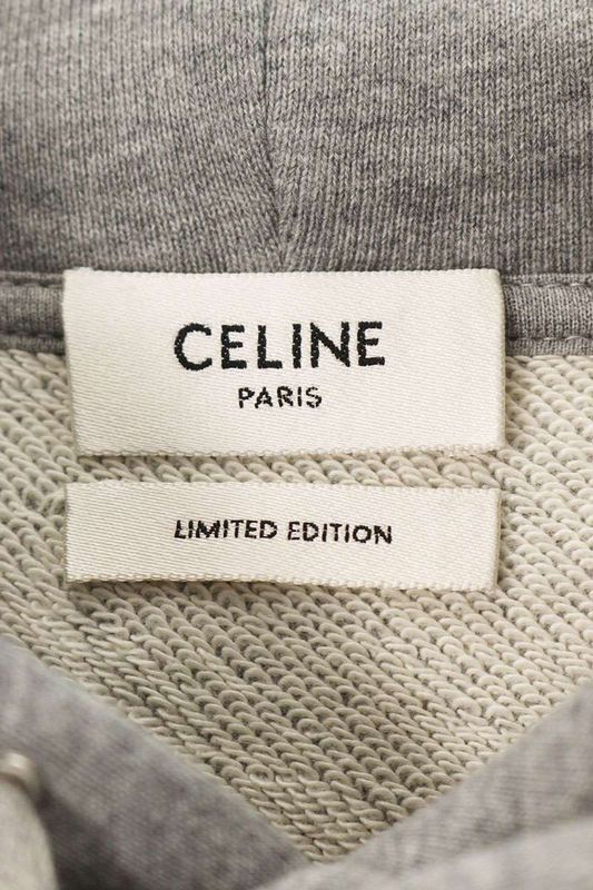 Celine Ry037510z.09mb Troubadour Felt Logo Pullover Hoodie Men's L