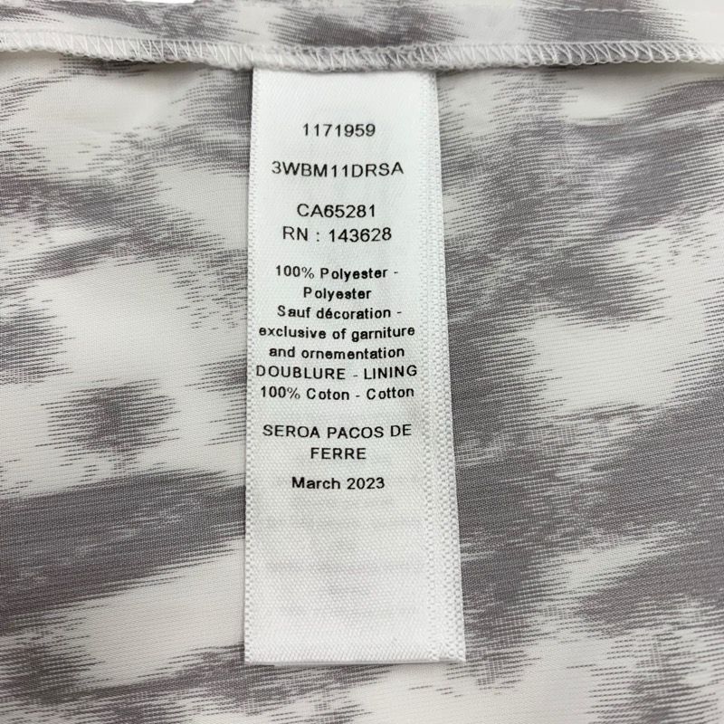 Christian DIOR Dress White Gray Kids Short Sleeve Logo Dress