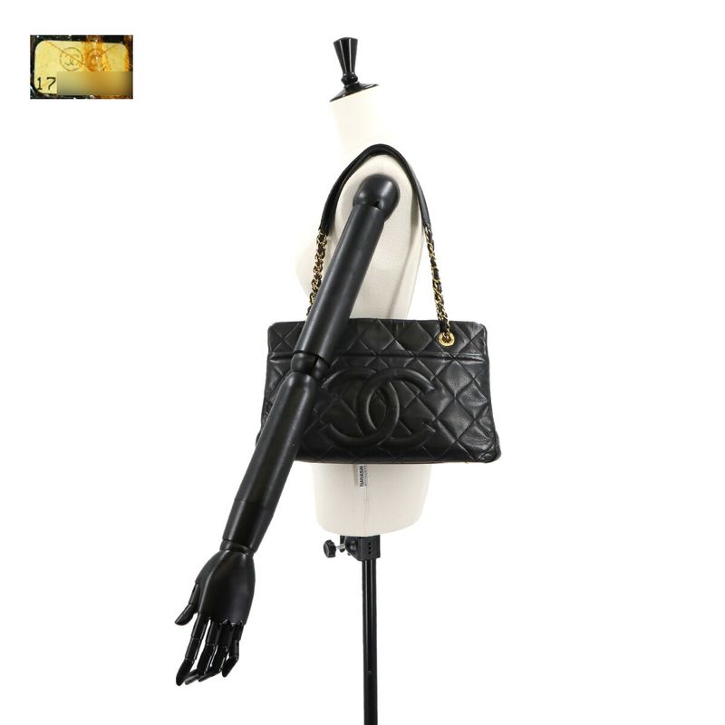 Chanel Matelasse Chain Tote Bag Caviar Skin Black A67294 Matelasse Tote Bag