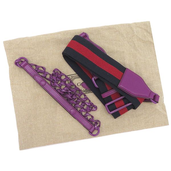 Gucci Shoulder Bag Horsebit Leather Purple Gold Hardware Chain Shoulder Sherry