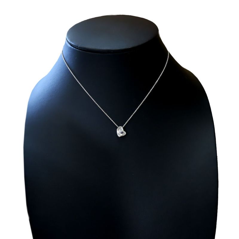 Tiffany & Co Necklace Full Heart 925 Silver Approx 3.5g Silver Elsa Peretti