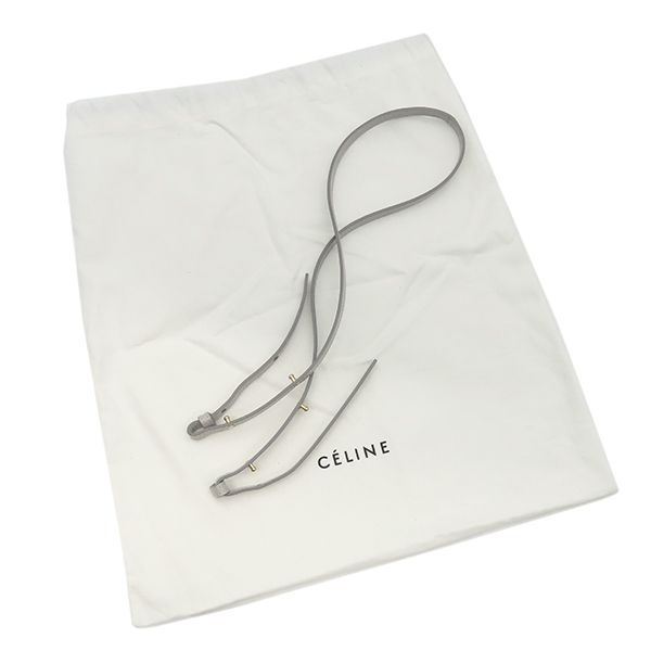 Celine 2way Bag Vertical Cabas Small Leather Gray Gold Hardware Tote Shoulder