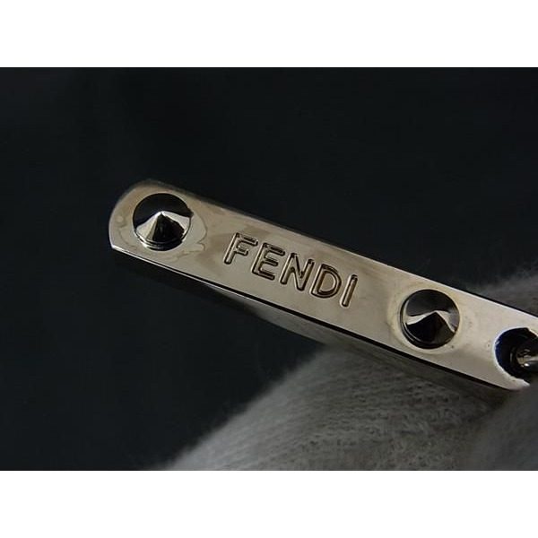 Fendi Pom Charm Leather Key Holder Key Sling Bag Light Gray — view 4