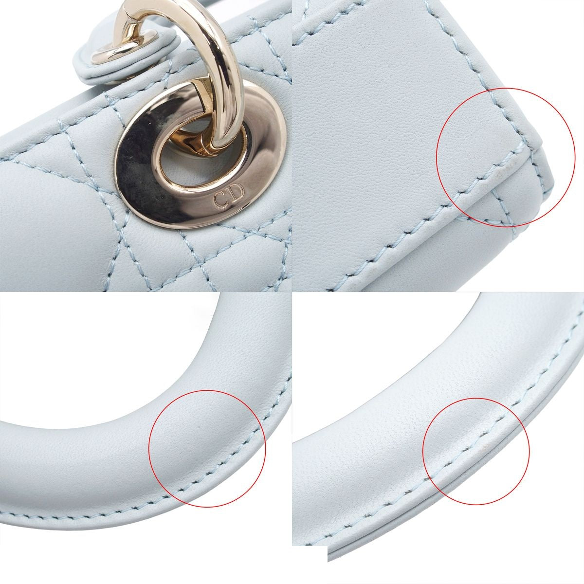 Dior Lady D Joy Light Blue Lambskin 2-Way Shoulder Bag — view 8