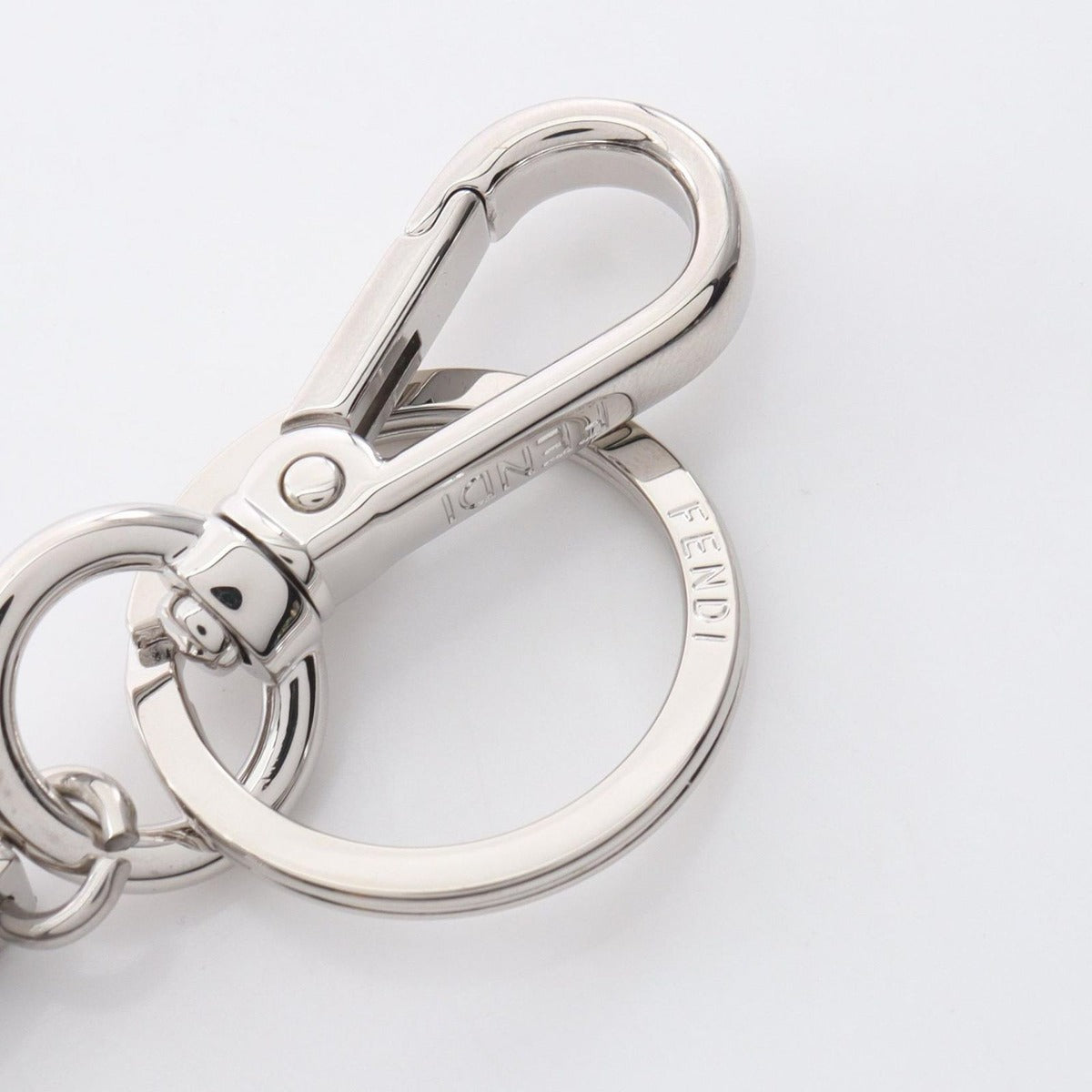 Fendi Key Holder FF Square Zucca Dark Brown Canvas Ring — view 4