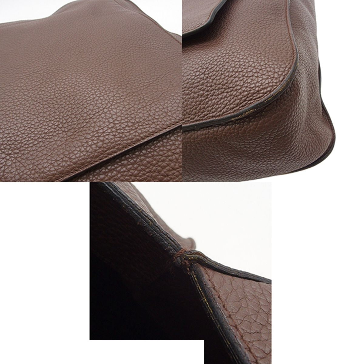 Hermes Marwari GM Chocolat Silver Taurillon Shoulder Bag — view 8