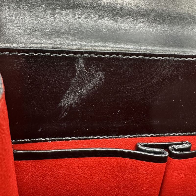 Celine Handbag Leather Vintage Black Gancini Leather Women