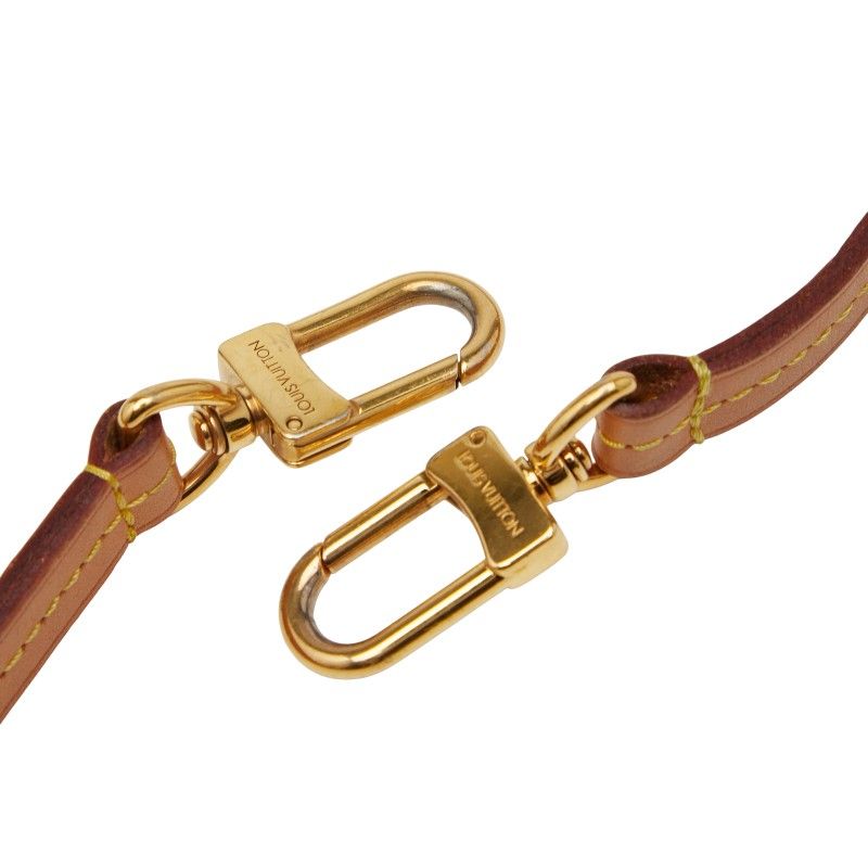 Louis Vuitton Shoulder Strap Brown Gold Leather Plated Women's Louis Vuitton