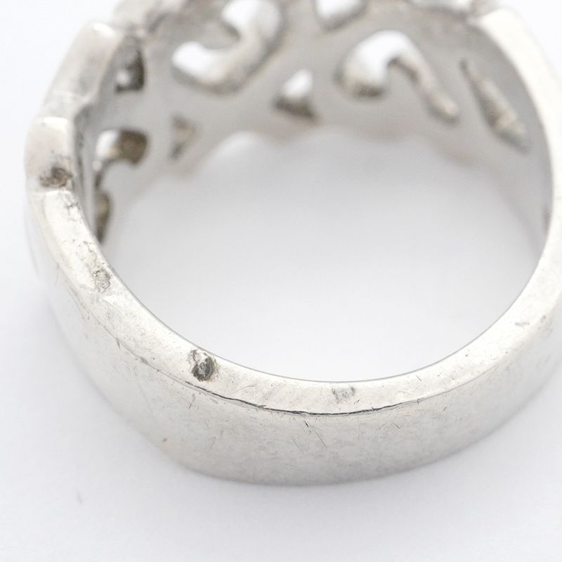 Tiffany & Co Ring Triple Rubbing Heart Silver 925 Size 7 Ladies