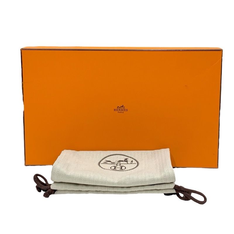 Hermes Boots Short Boots Shoes Suede Brown Silver Hose